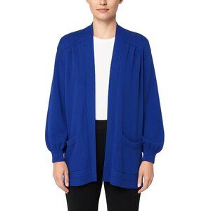 St. John Blue Open Front Cardigan Sweater Size Large